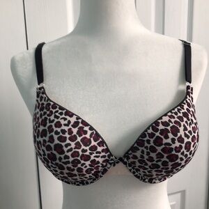 LILY OF FRANCE Animal Print Push-Up Underwire Bra Size 36C